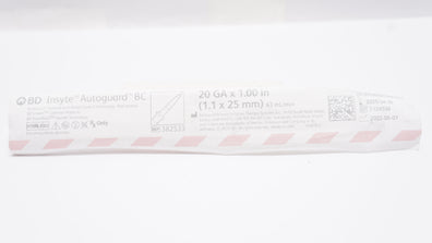 BD 382533 Insyte Autoguard BC Shielded IV Cath. 20Ga x 1.00inch 63ml/min